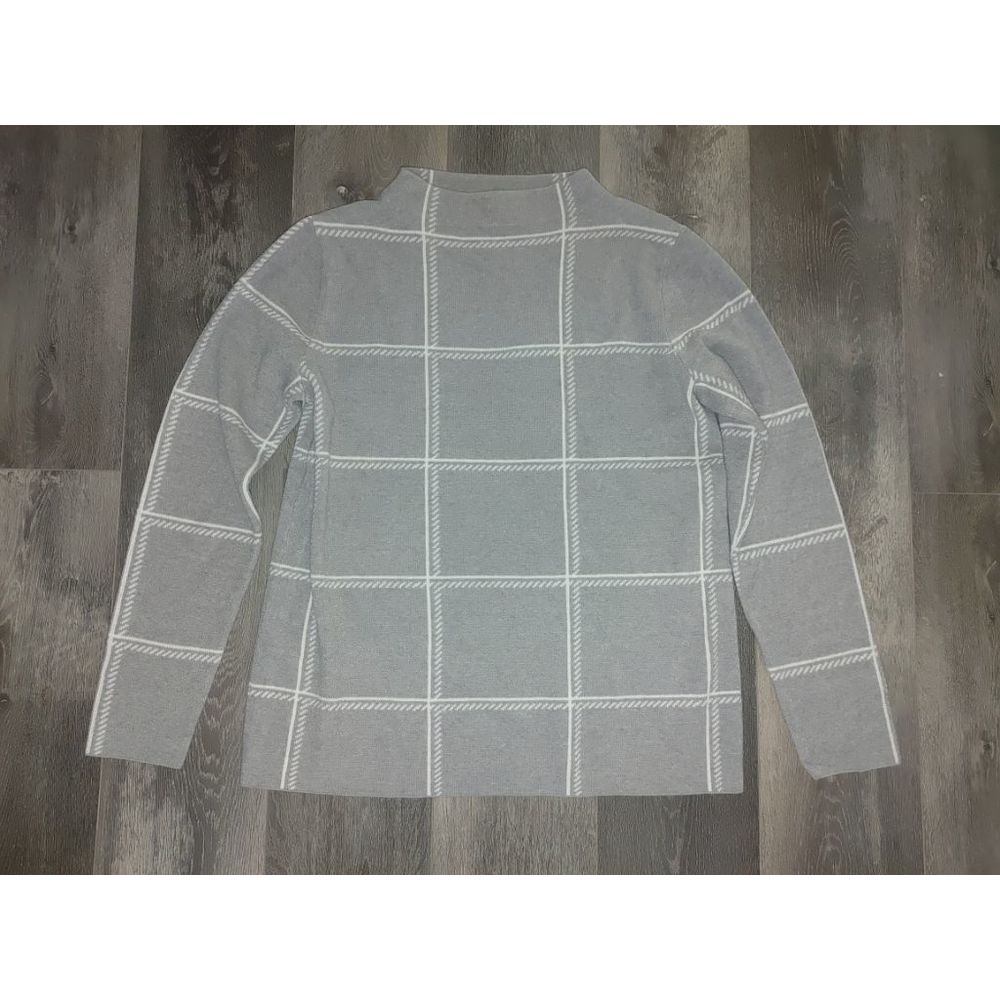 Grey and white plaid sweater